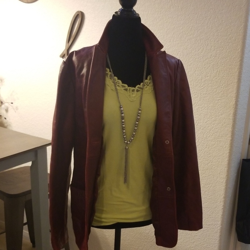 Leather jacket.